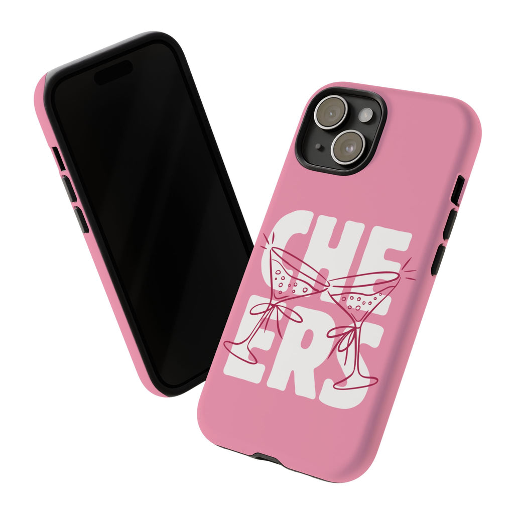 Cheers Phone Case — Pink Martini Glasses Bold Bubblegum