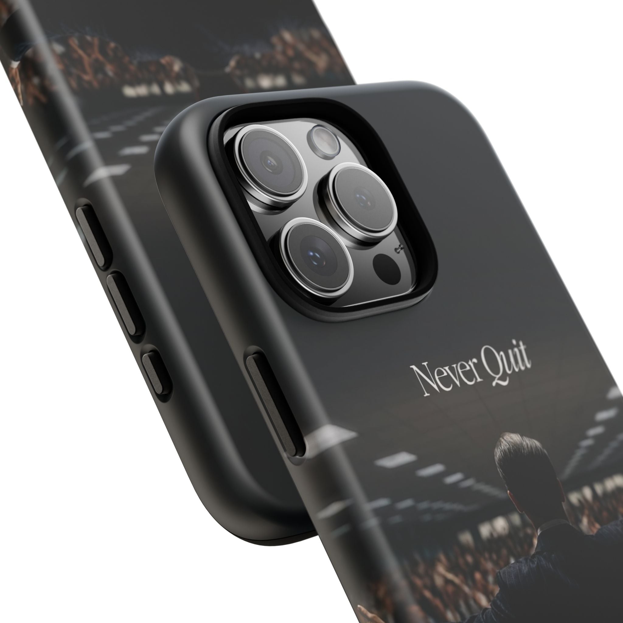 Never Quit Phone Case — Leader Crowd Dark Inspirational