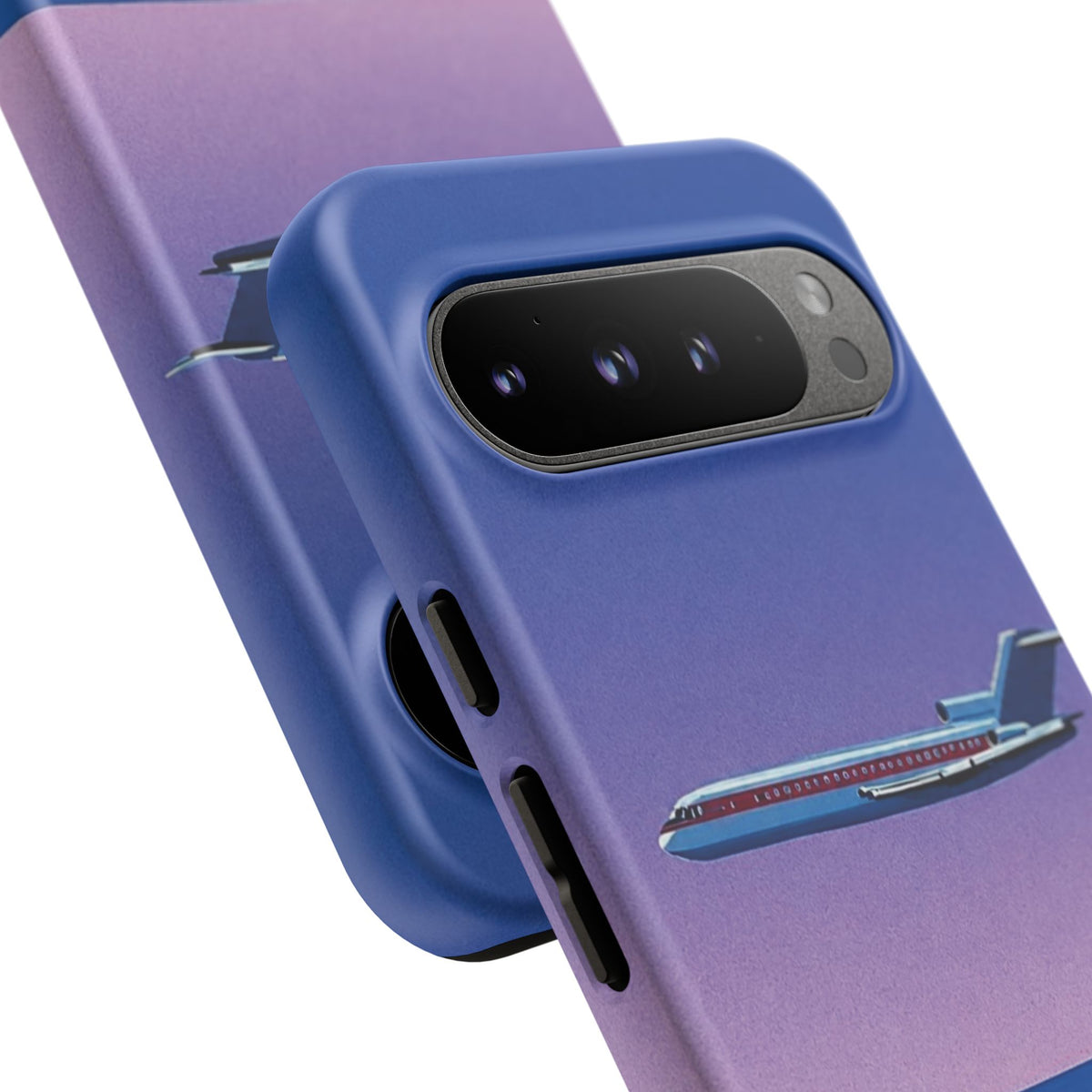 Retro Airplane Phone Case — Purple Night City Vintage Art