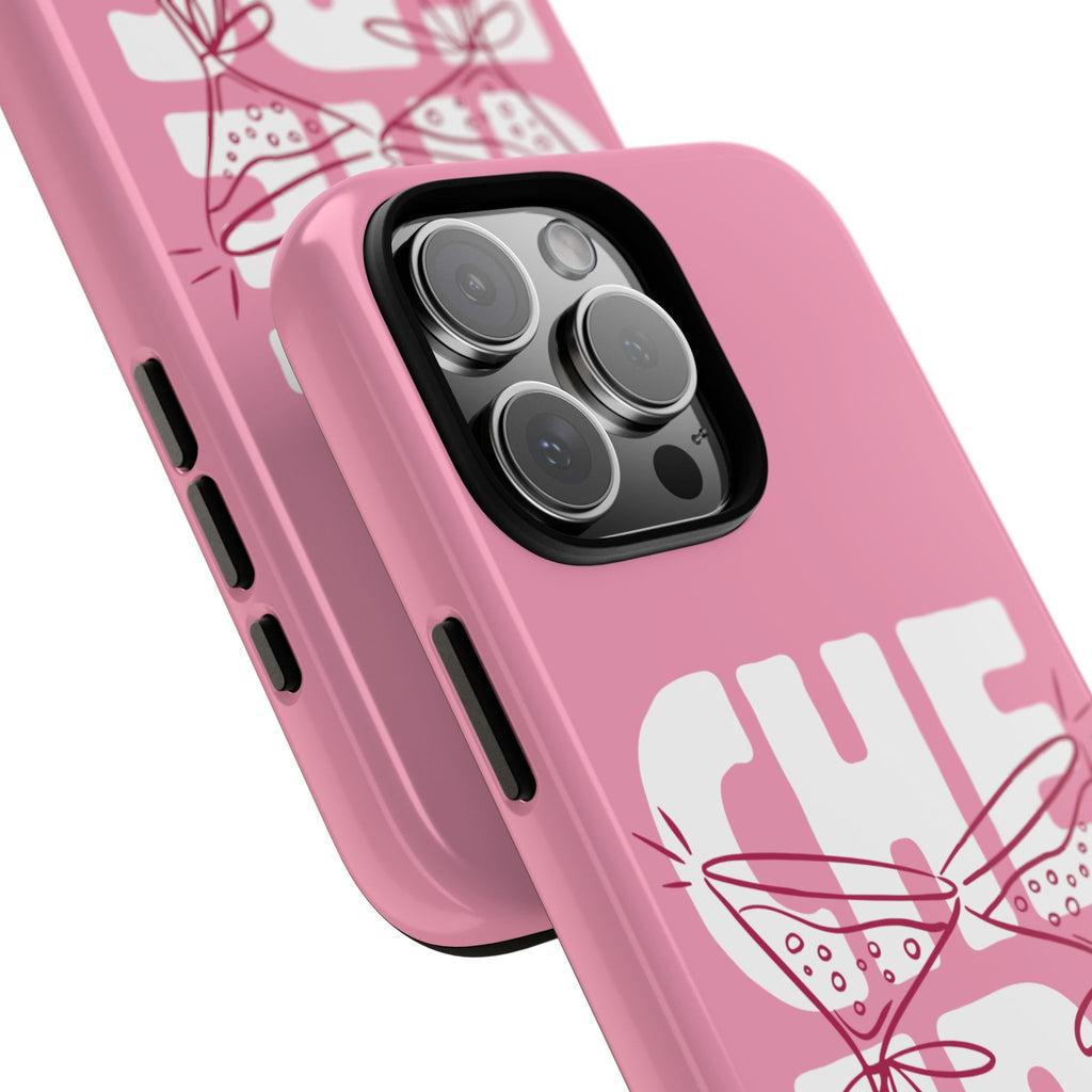 Cheers Phone Case — Pink Martini Glasses Bold Bubblegum
