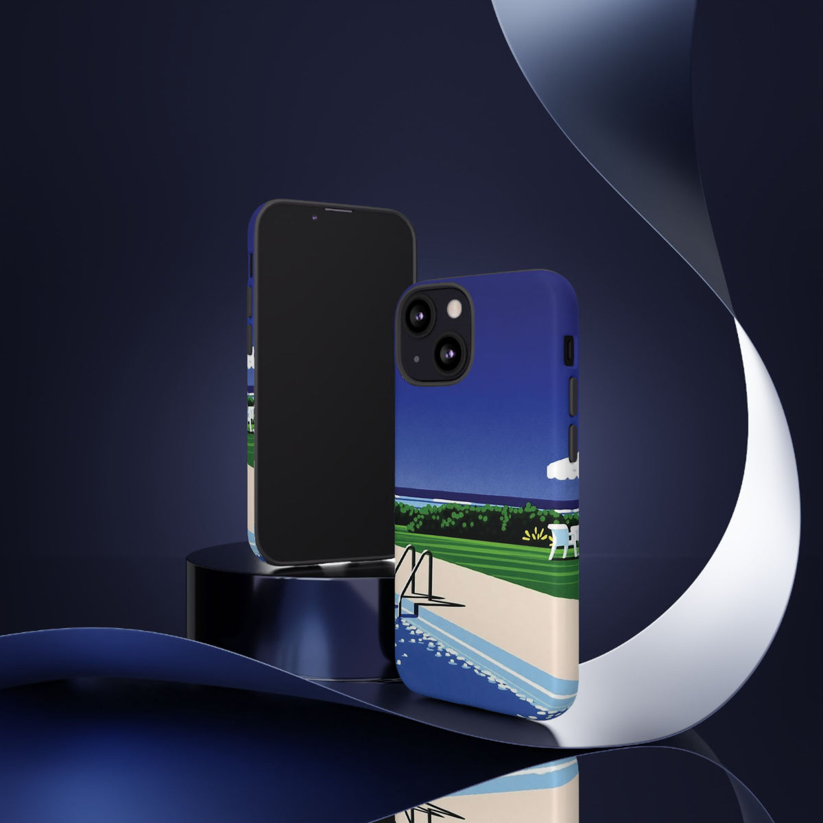 Poolside Phone Case — Bold Blue Summer Art Illustration