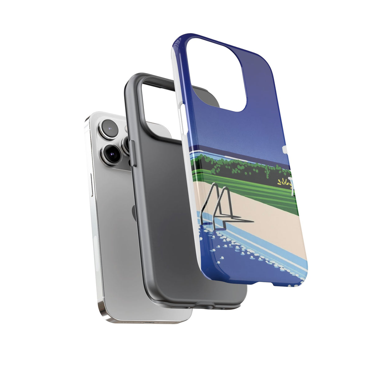 Poolside Phone Case — Bold Blue Summer Art Illustration