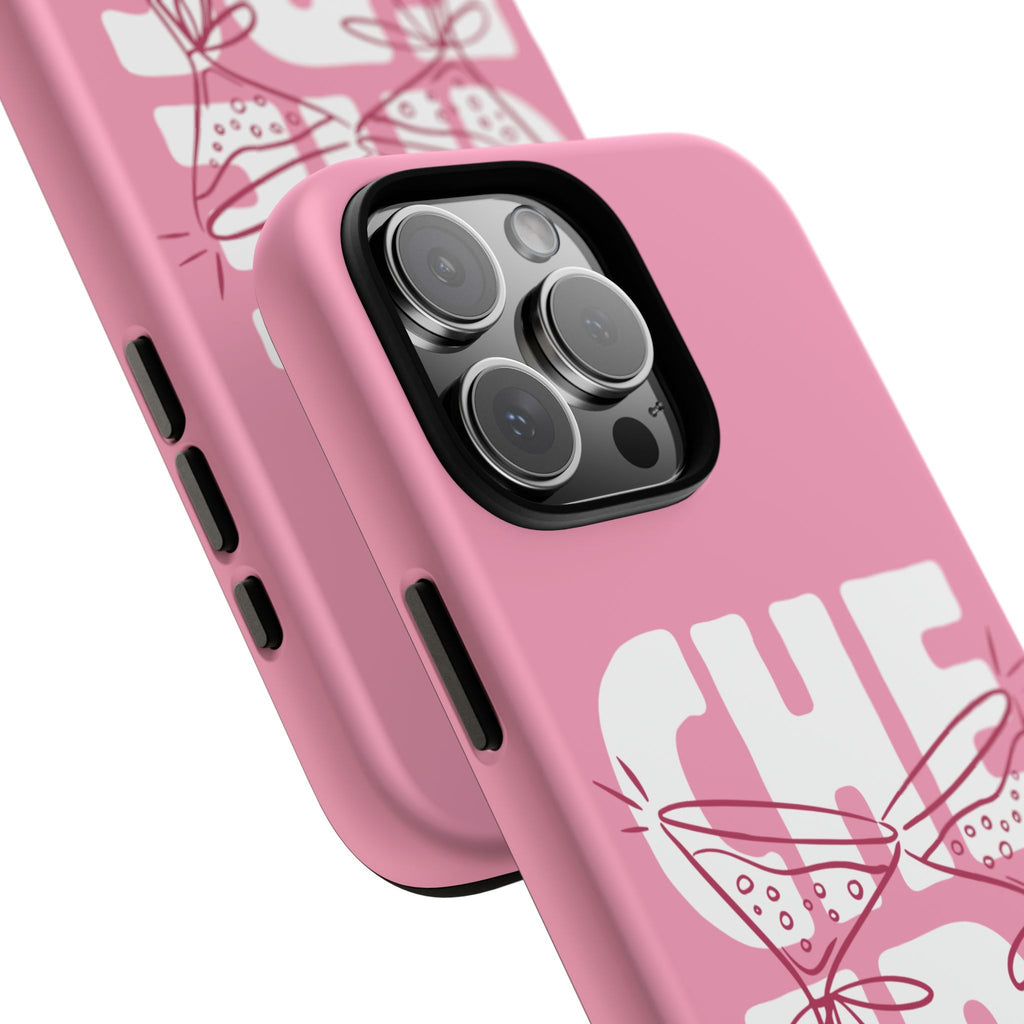 Cheers Phone Case — Pink Martini Glasses Bold Bubblegum