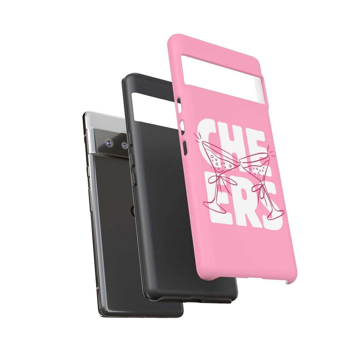 Cheers Phone Case — Pink Martini Glasses Bold Bubblegum