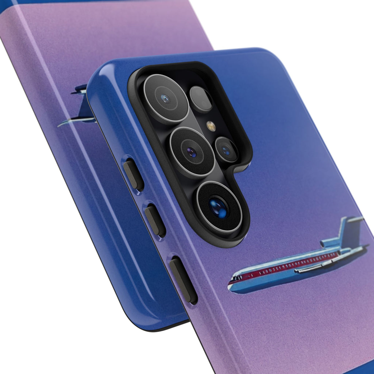 Retro Airplane Phone Case — Purple Night City Vintage Art