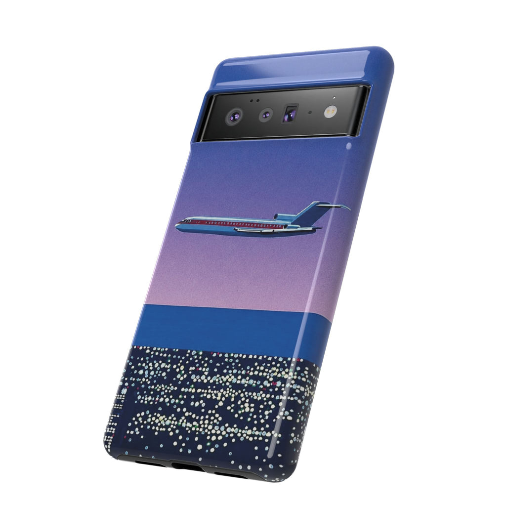 Retro Airplane Phone Case — Purple Night City Vintage Art