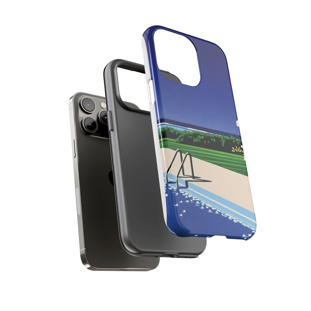 Poolside Phone Case — Bold Blue Summer Art Illustration