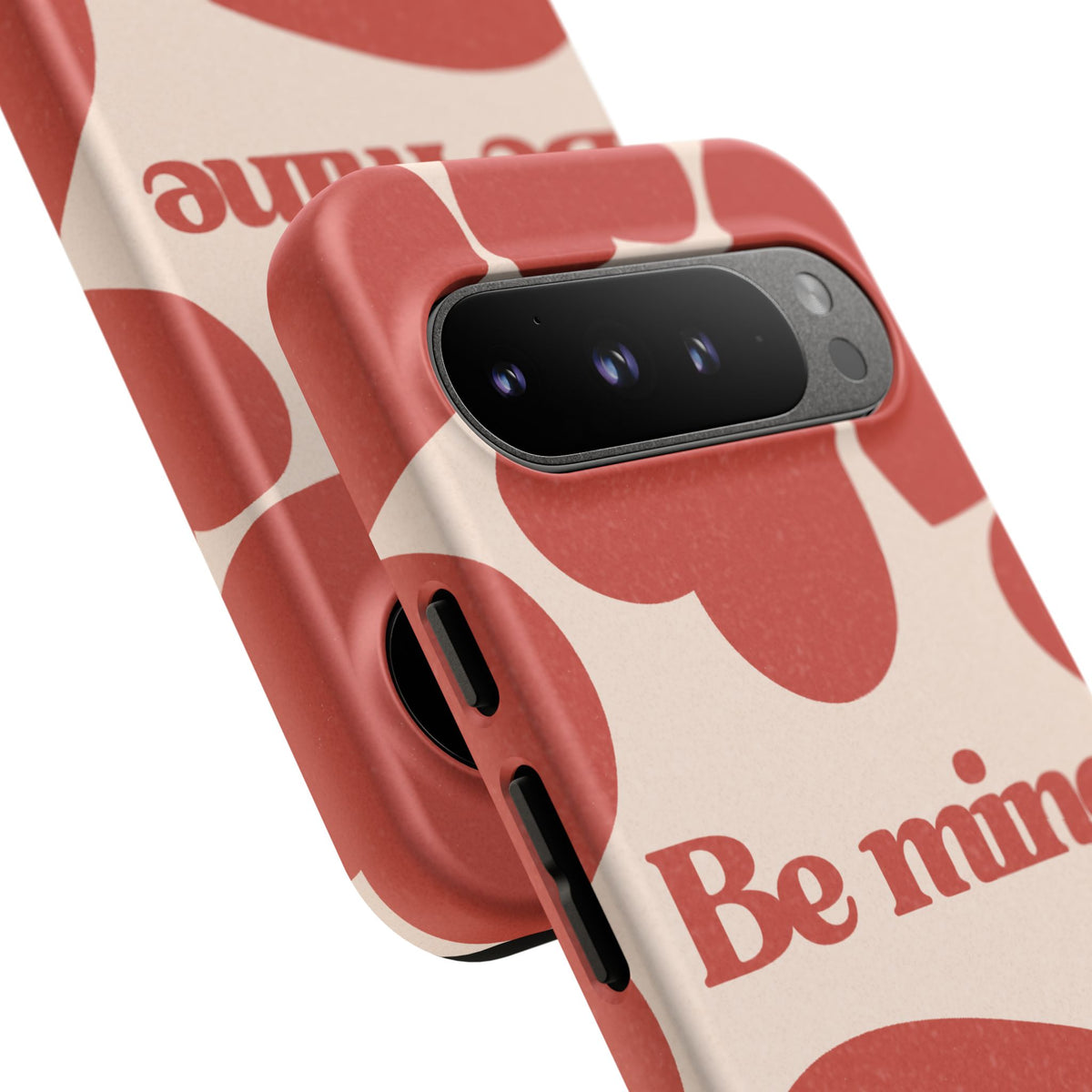 Be Mine Phone Case — Retro Hearts Terracotta Cream Romantic