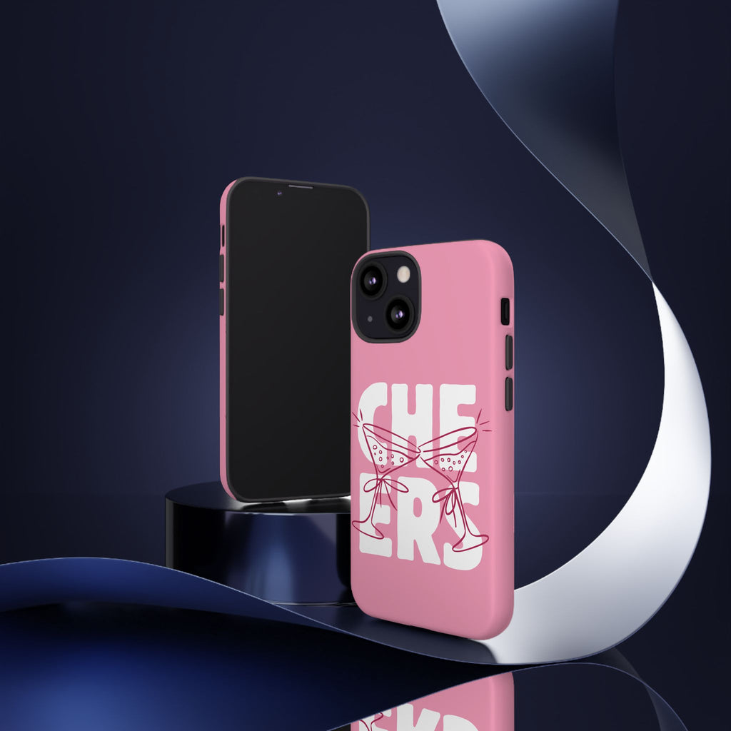 Cheers Phone Case — Pink Martini Glasses Bold Bubblegum