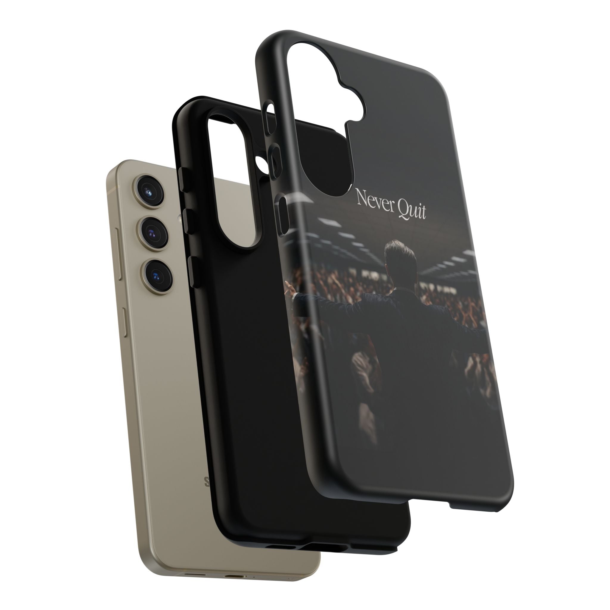 Never Quit Phone Case — Leader Crowd Dark Inspirational
