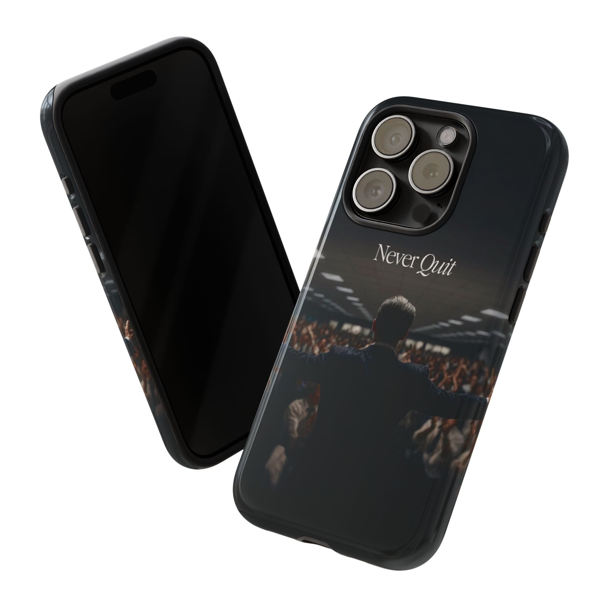 Never Quit Phone Case — Leader Crowd Dark Inspirational