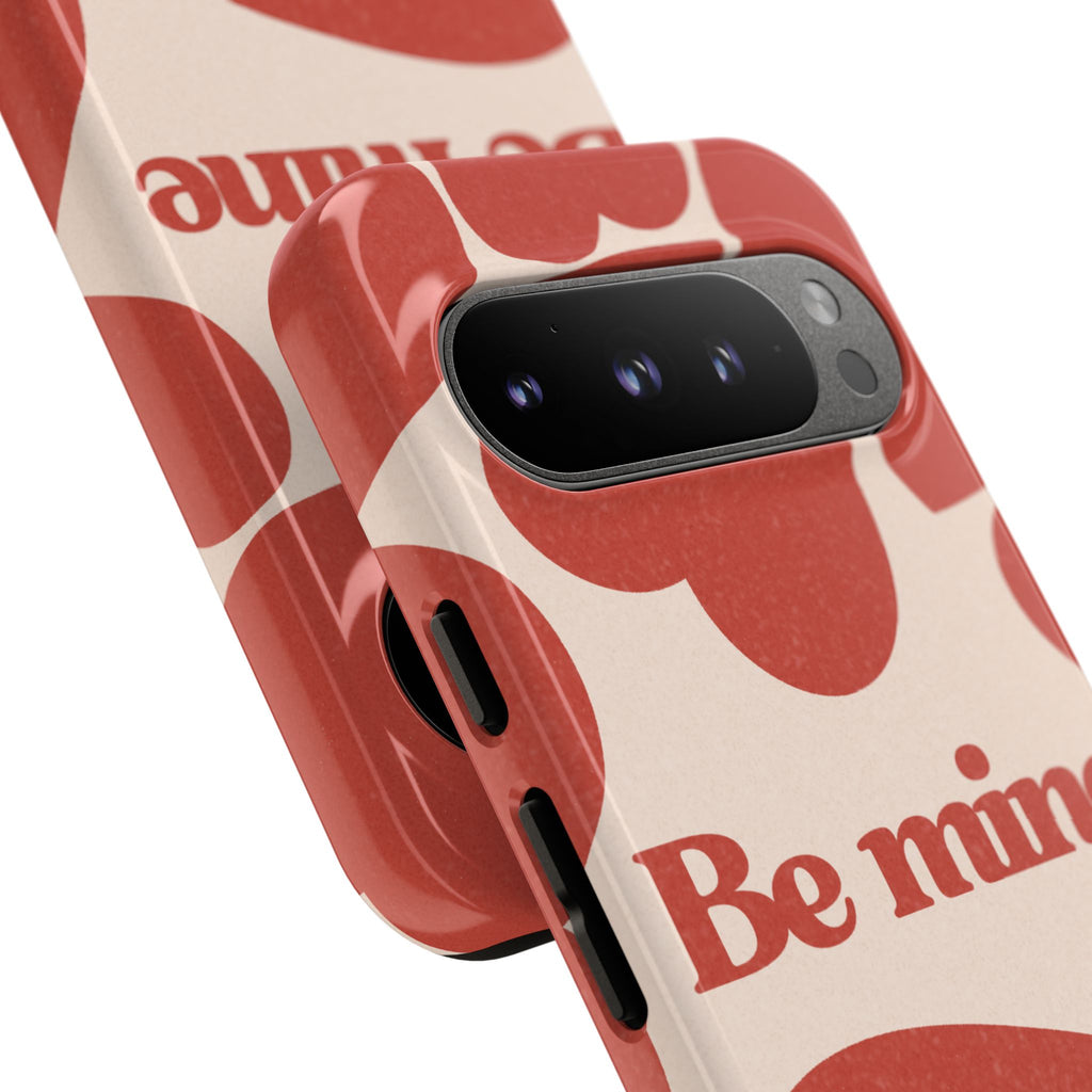 Be Mine Phone Case — Retro Hearts Terracotta Cream Romantic