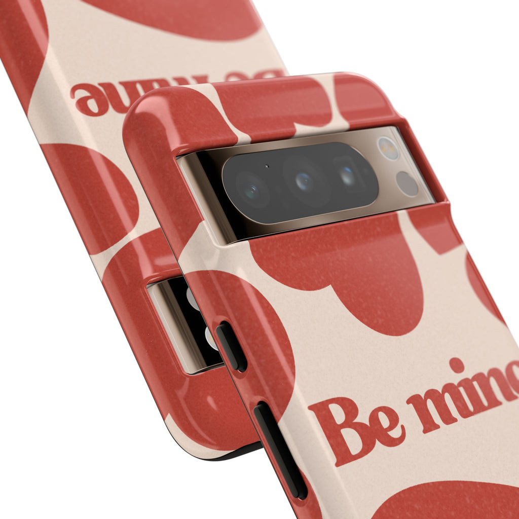 Be Mine Phone Case — Retro Hearts Terracotta Cream Romantic