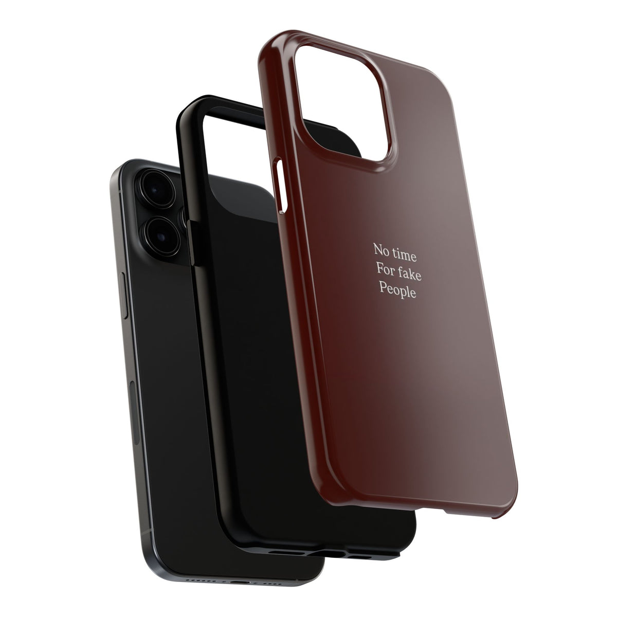 No Time For Fake People Phone Case — Deep Burgundy Minimal