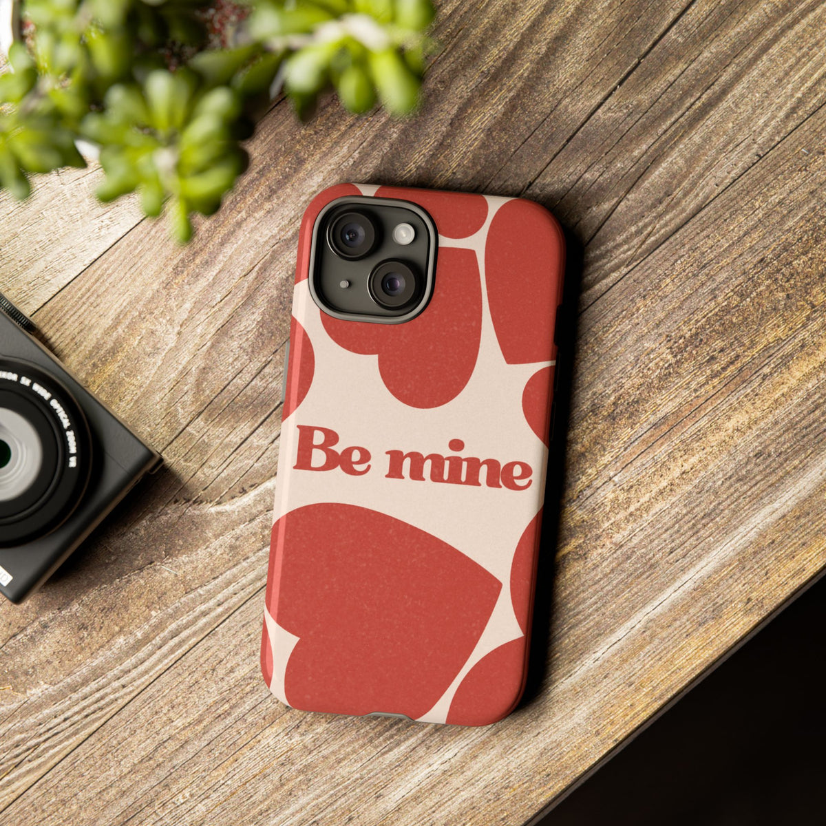 Be Mine Phone Case — Retro Hearts Terracotta Cream Romantic