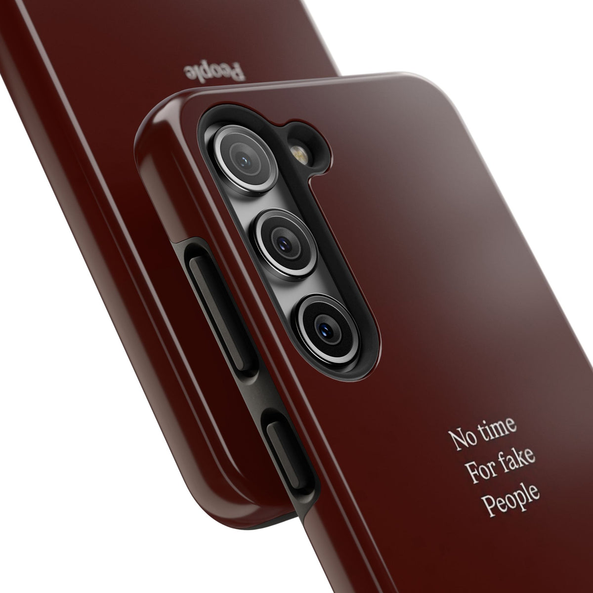 No Time For Fake People Phone Case — Deep Burgundy Minimal