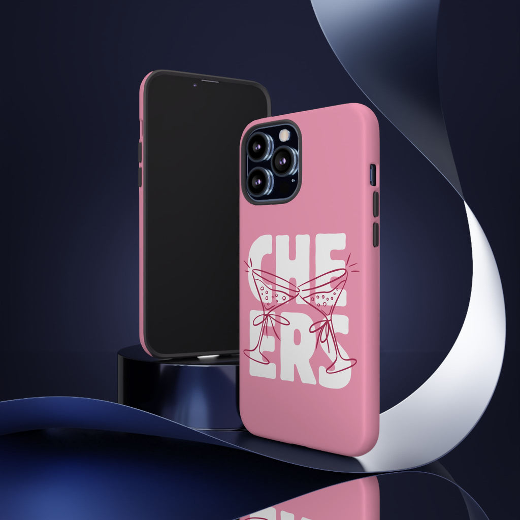 Cheers Phone Case — Pink Martini Glasses Bold Bubblegum