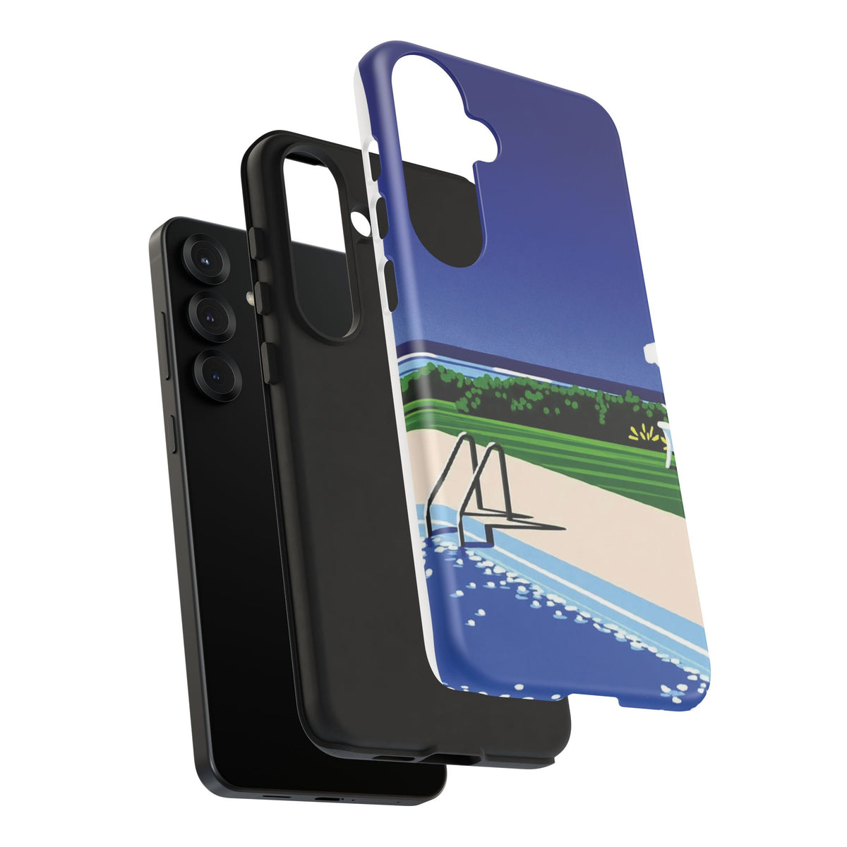 Poolside Phone Case — Bold Blue Summer Art Illustration