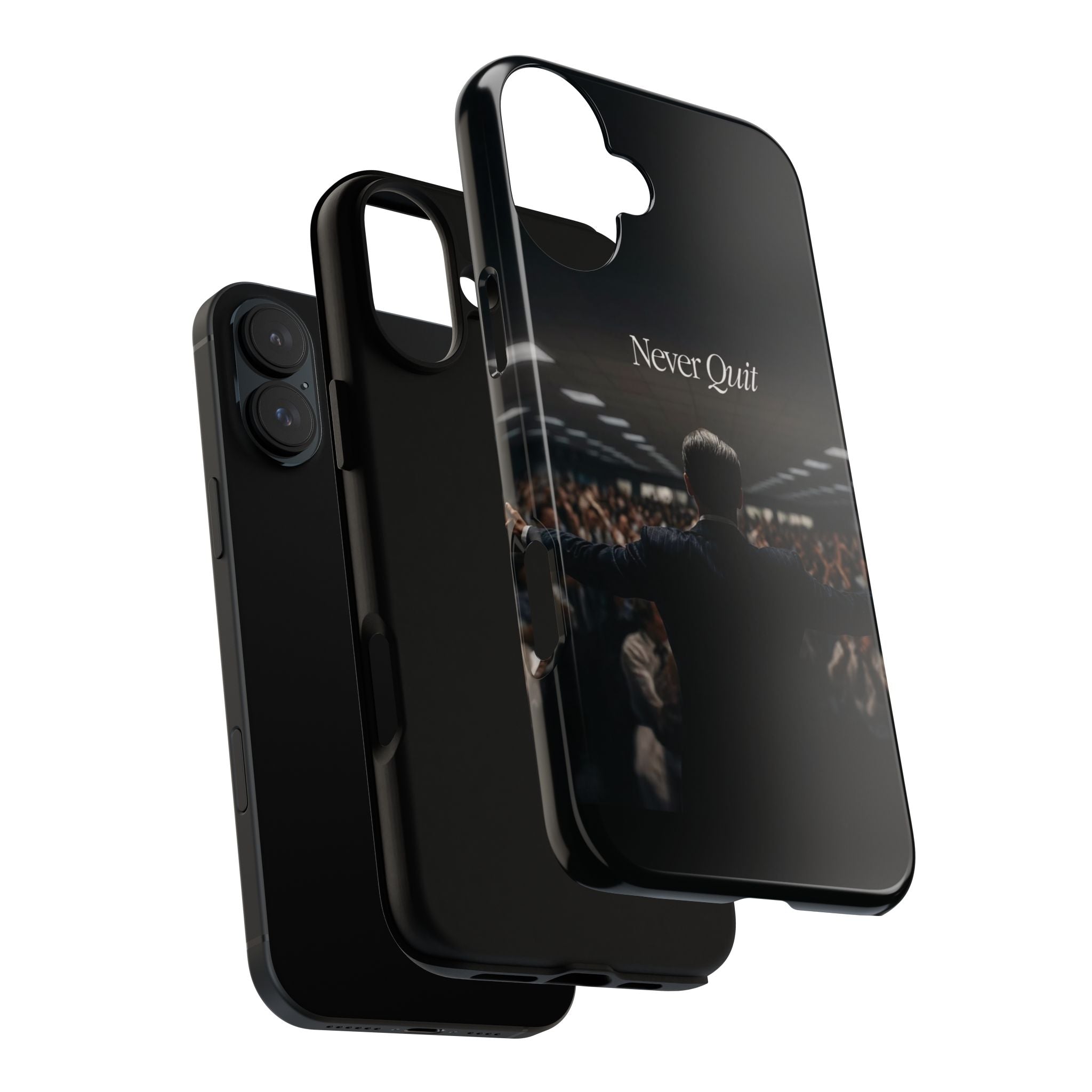 Never Quit Phone Case — Leader Crowd Dark Inspirational