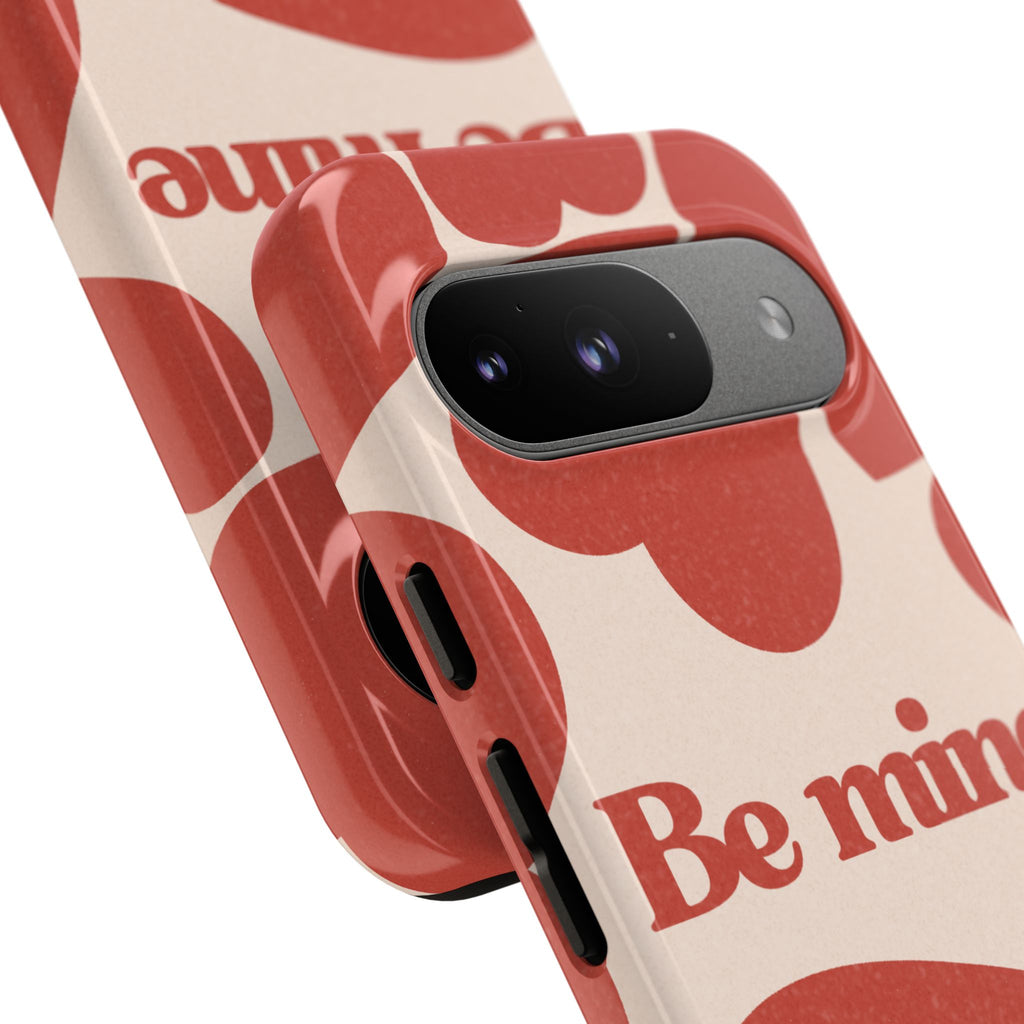 Be Mine Phone Case — Retro Hearts Terracotta Cream Romantic
