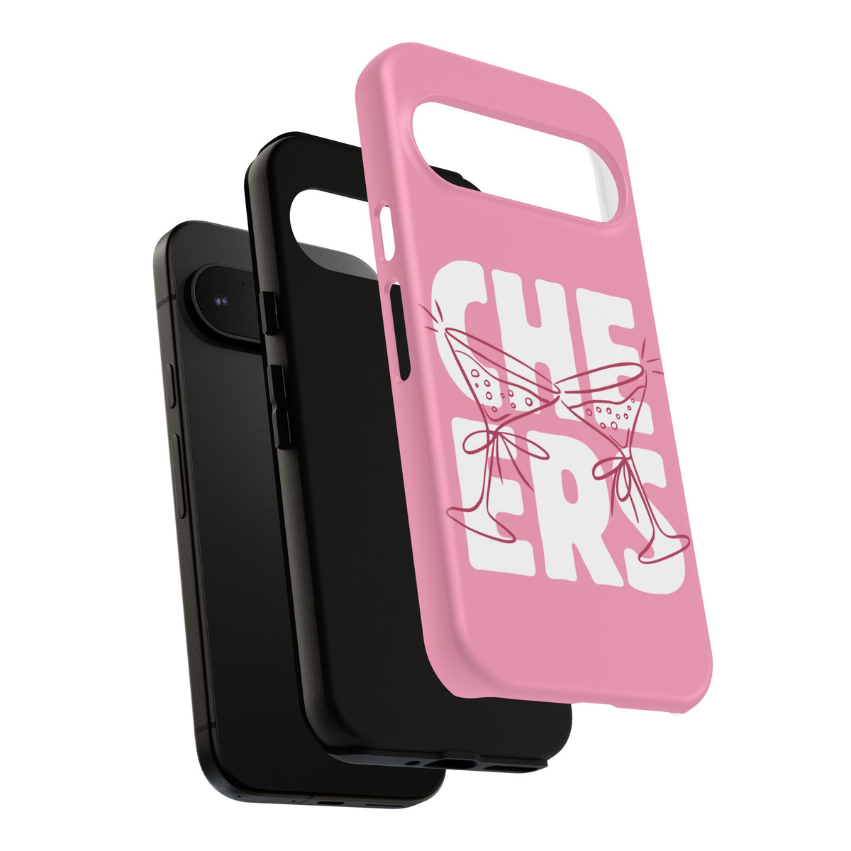 Cheers Phone Case — Pink Martini Glasses Bold Bubblegum