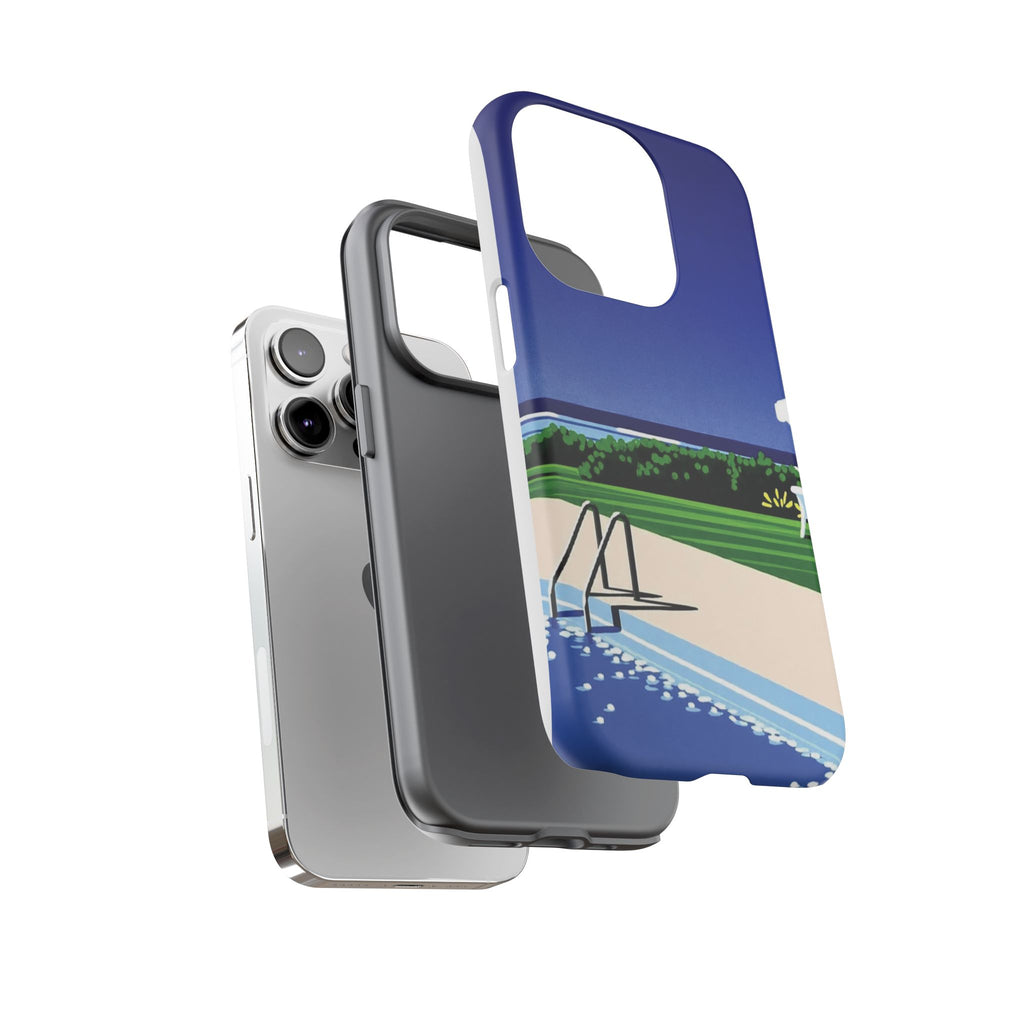 Poolside Phone Case — Bold Blue Summer Art Illustration