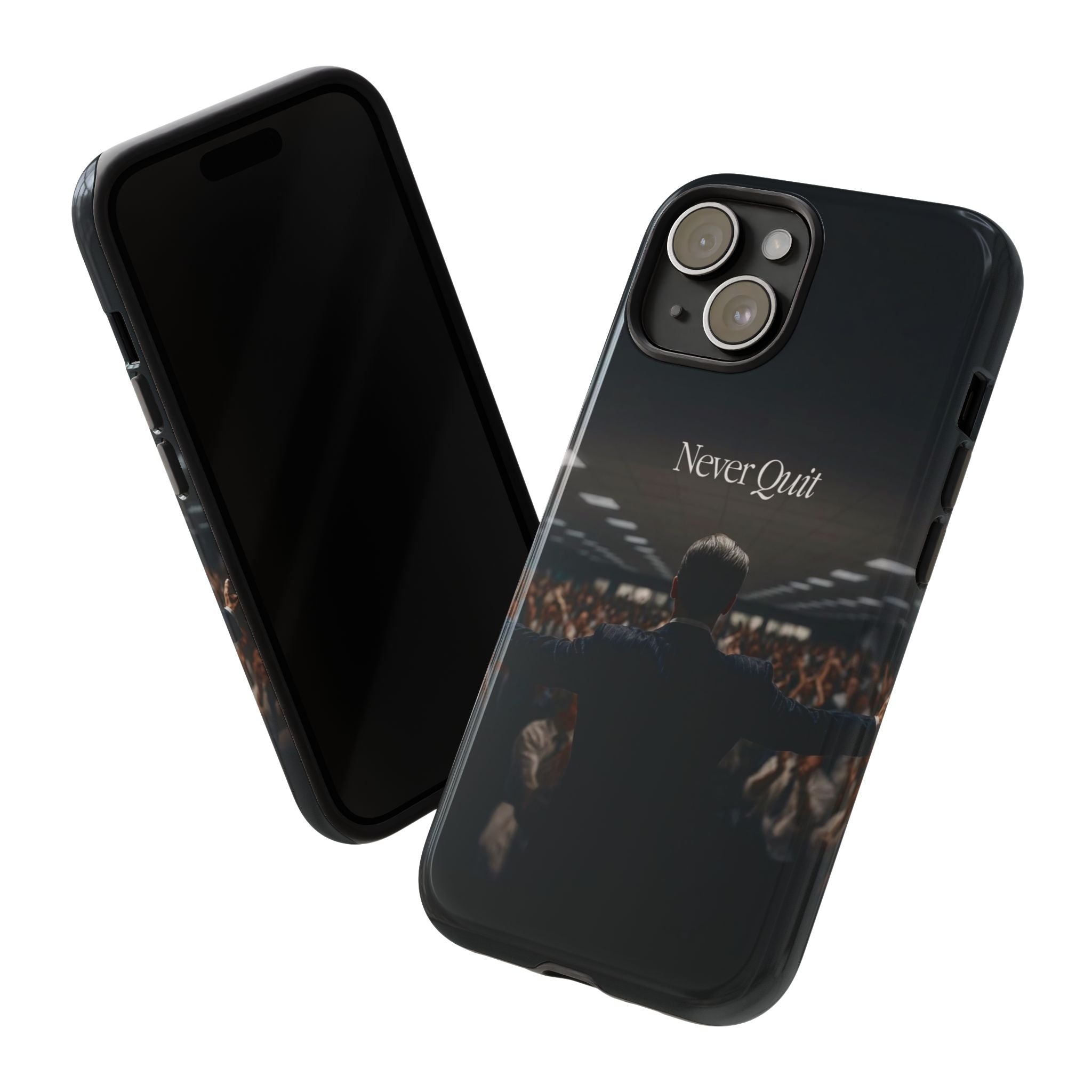 Never Quit Phone Case — Leader Crowd Dark Inspirational
