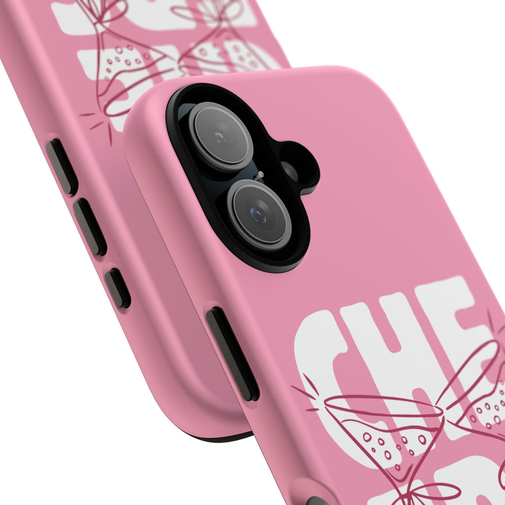 Cheers Phone Case — Pink Martini Glasses Bold Bubblegum