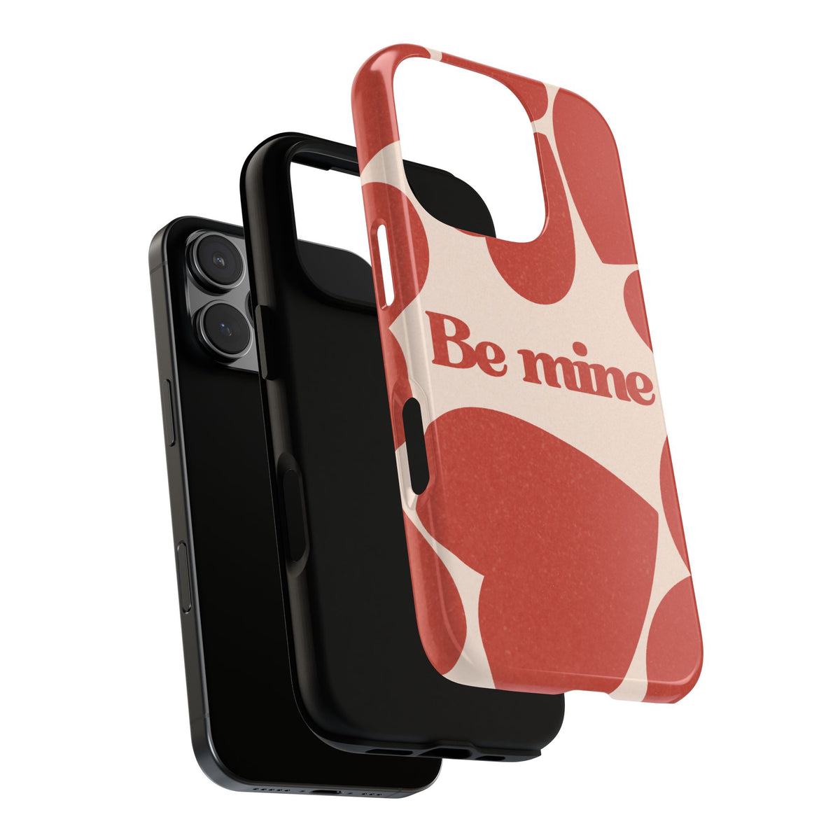 Be Mine Phone Case — Retro Hearts Terracotta Cream Romantic