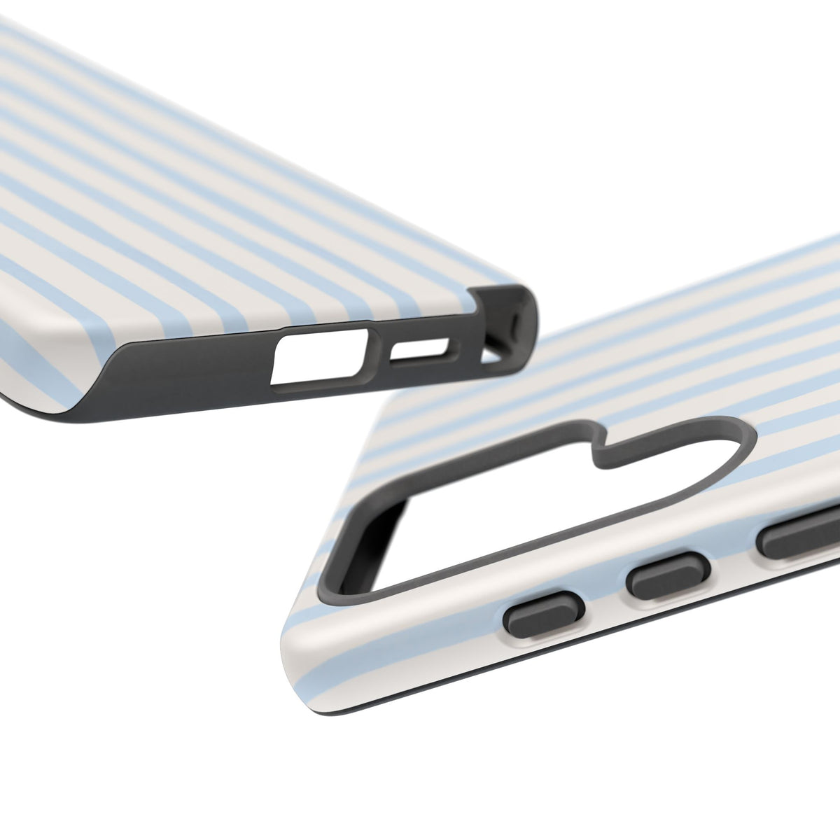 Baby Blue Stripe Phone Case — Soft Wavy Lines Cream Aesthetic