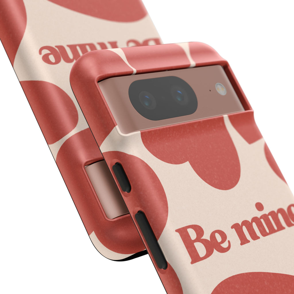 Be Mine Phone Case — Retro Hearts Terracotta Cream Romantic