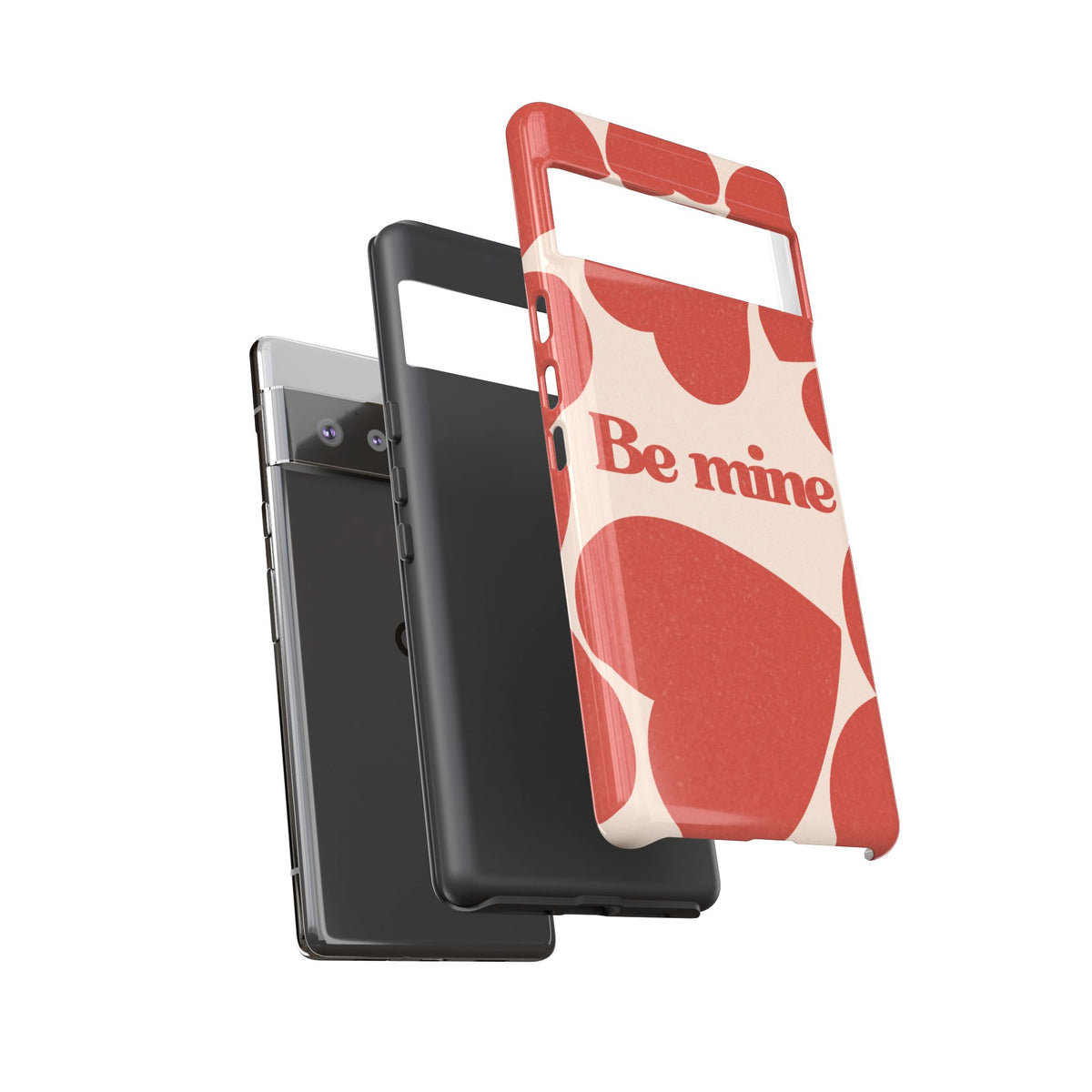 Be Mine Phone Case — Retro Hearts Terracotta Cream Romantic