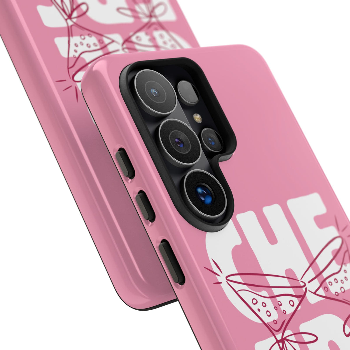 Cheers Phone Case — Pink Martini Glasses Bold Bubblegum