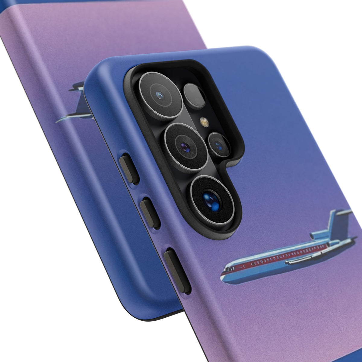 Retro Airplane Phone Case — Purple Night City Vintage Art