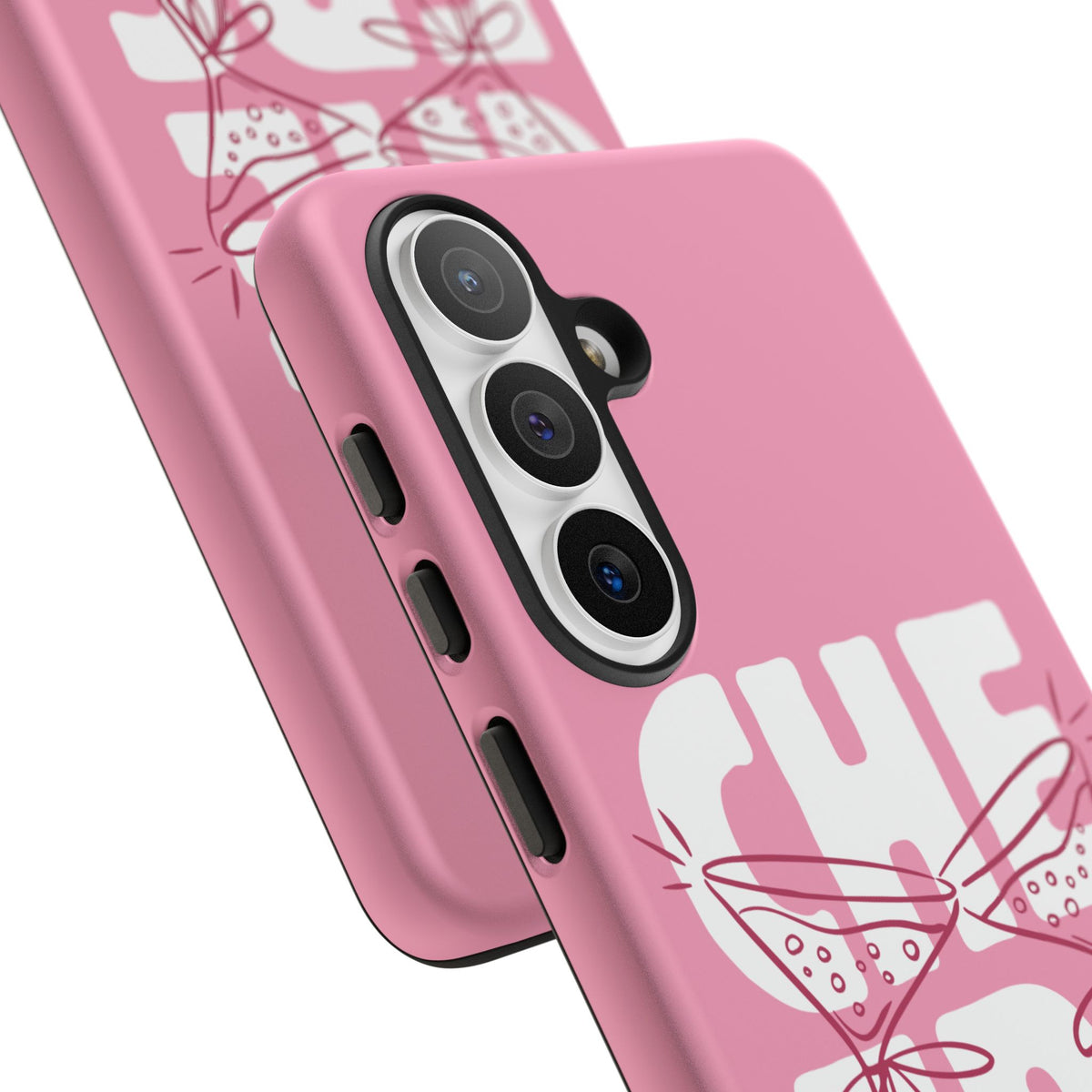 Cheers Phone Case — Pink Martini Glasses Bold Bubblegum