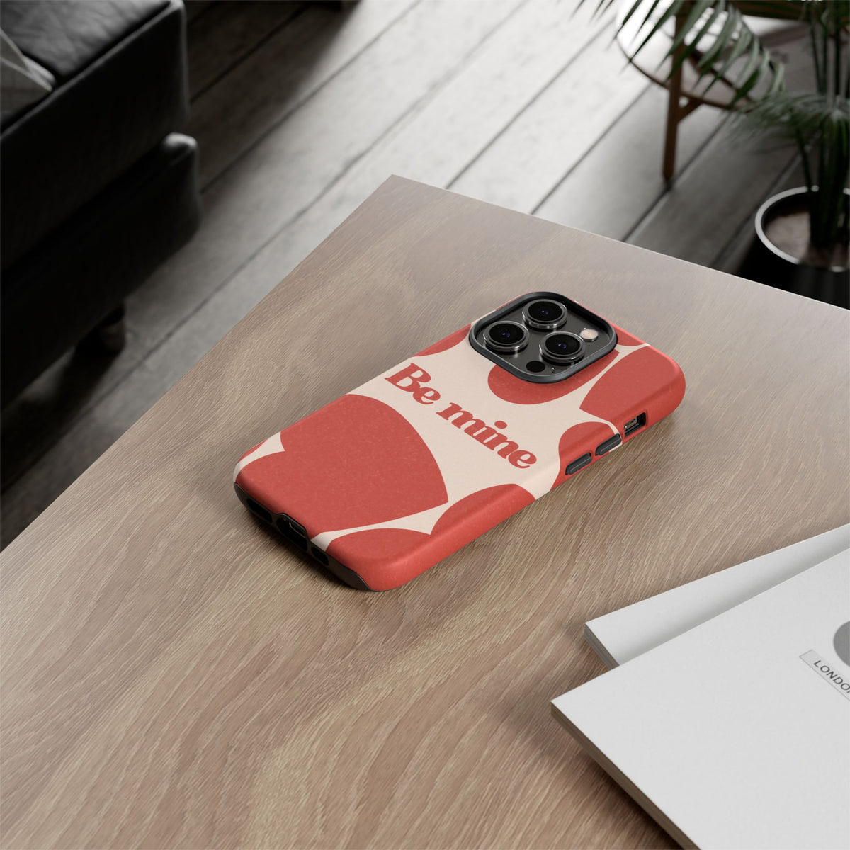 Be Mine Phone Case — Retro Hearts Terracotta Cream Romantic
