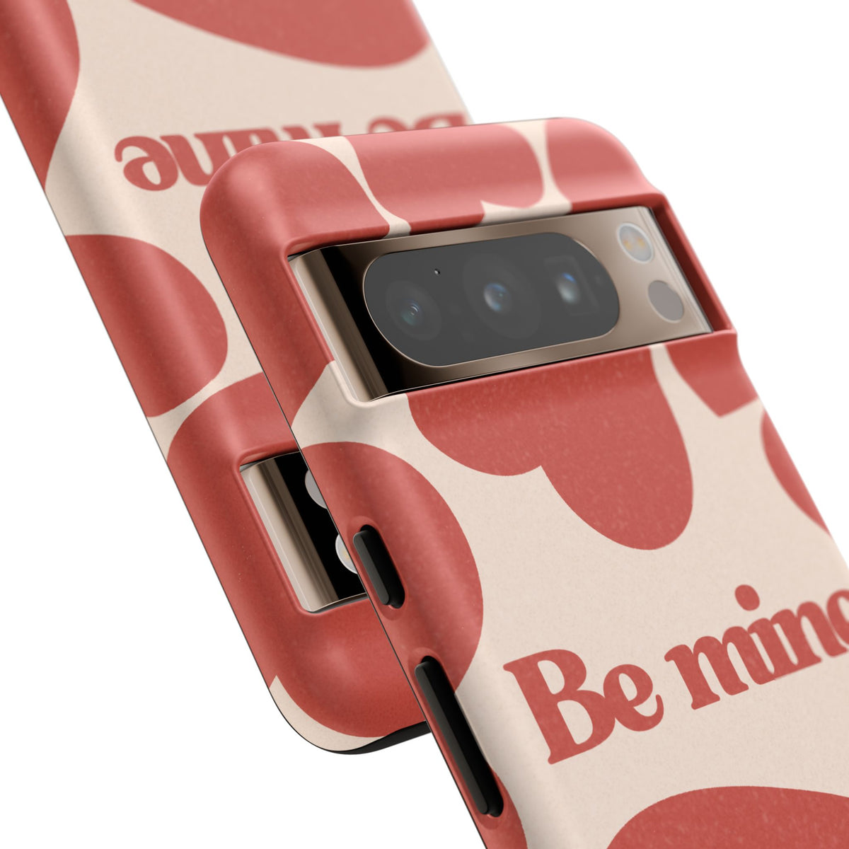 Be Mine Phone Case — Retro Hearts Terracotta Cream Romantic