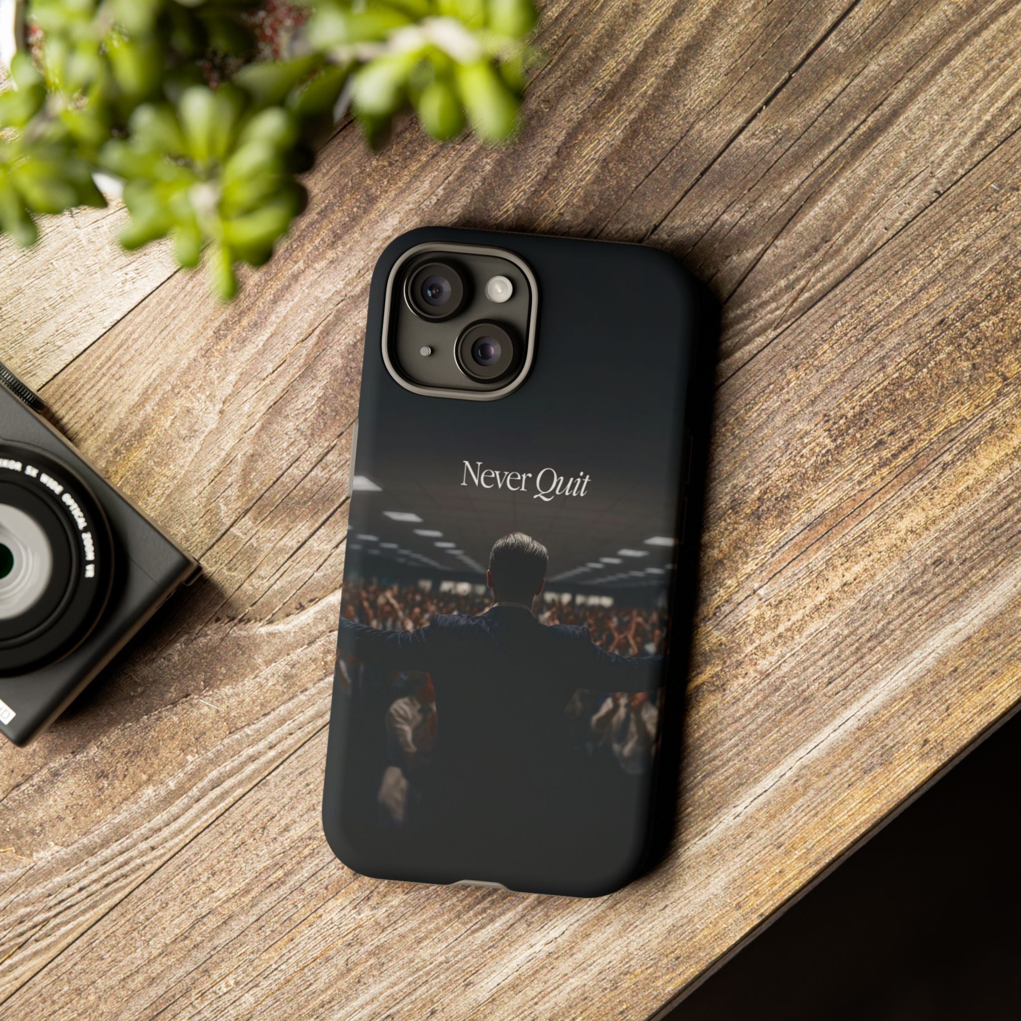 Never Quit Phone Case — Leader Crowd Dark Inspirational