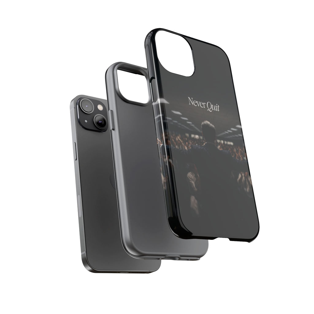 Never Quit Phone Case — Leader Crowd Dark Inspirational