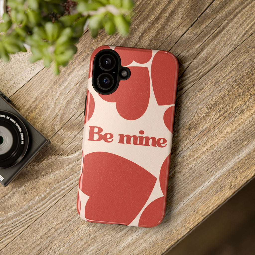 Be Mine Phone Case — Retro Hearts Terracotta Cream Romantic