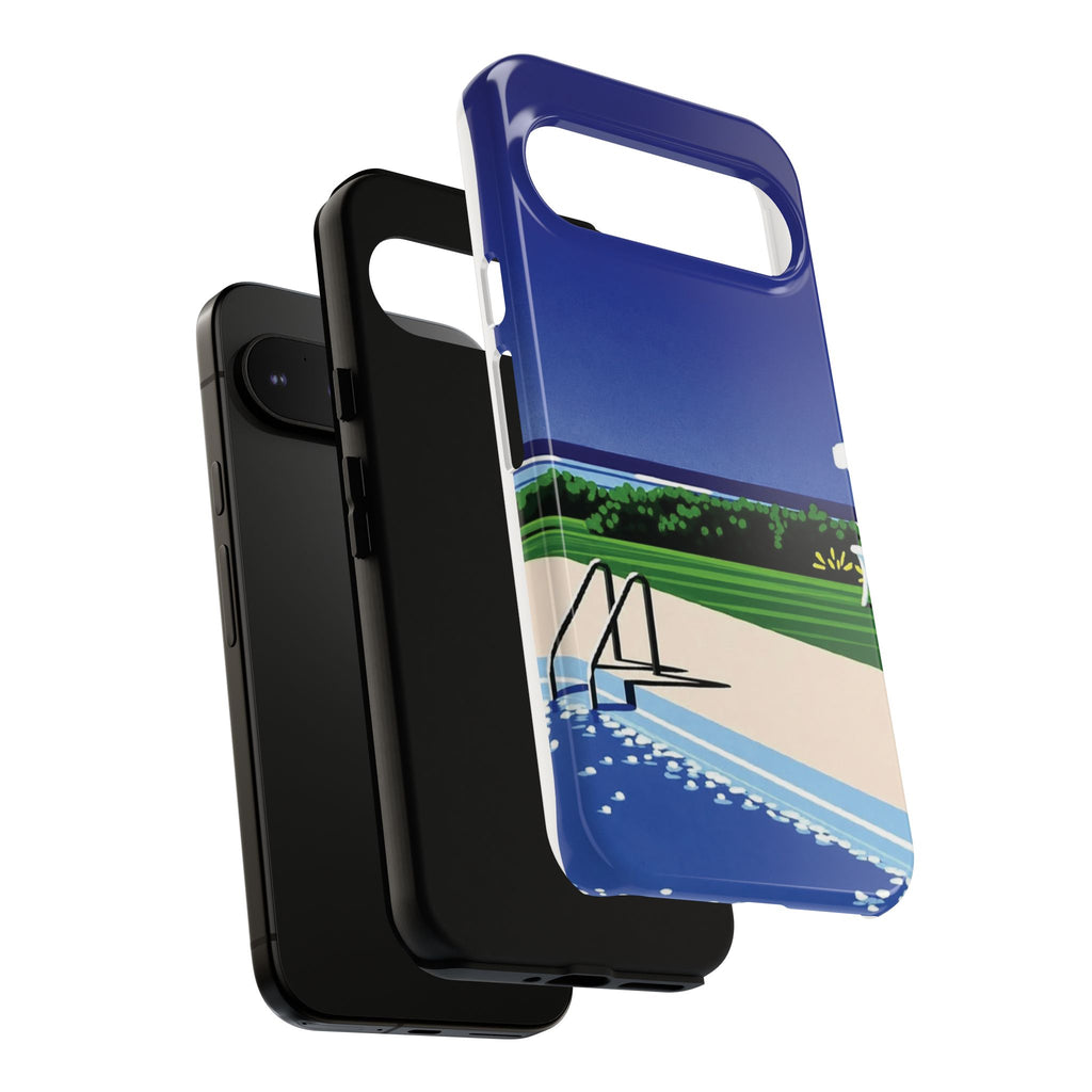 Poolside Phone Case — Bold Blue Summer Art Illustration