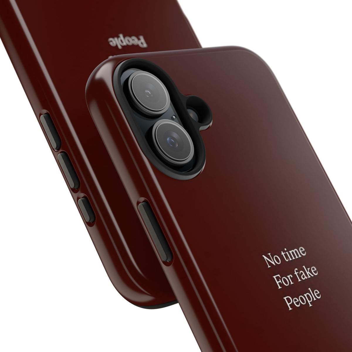 No Time For Fake People Phone Case — Deep Burgundy Minimal