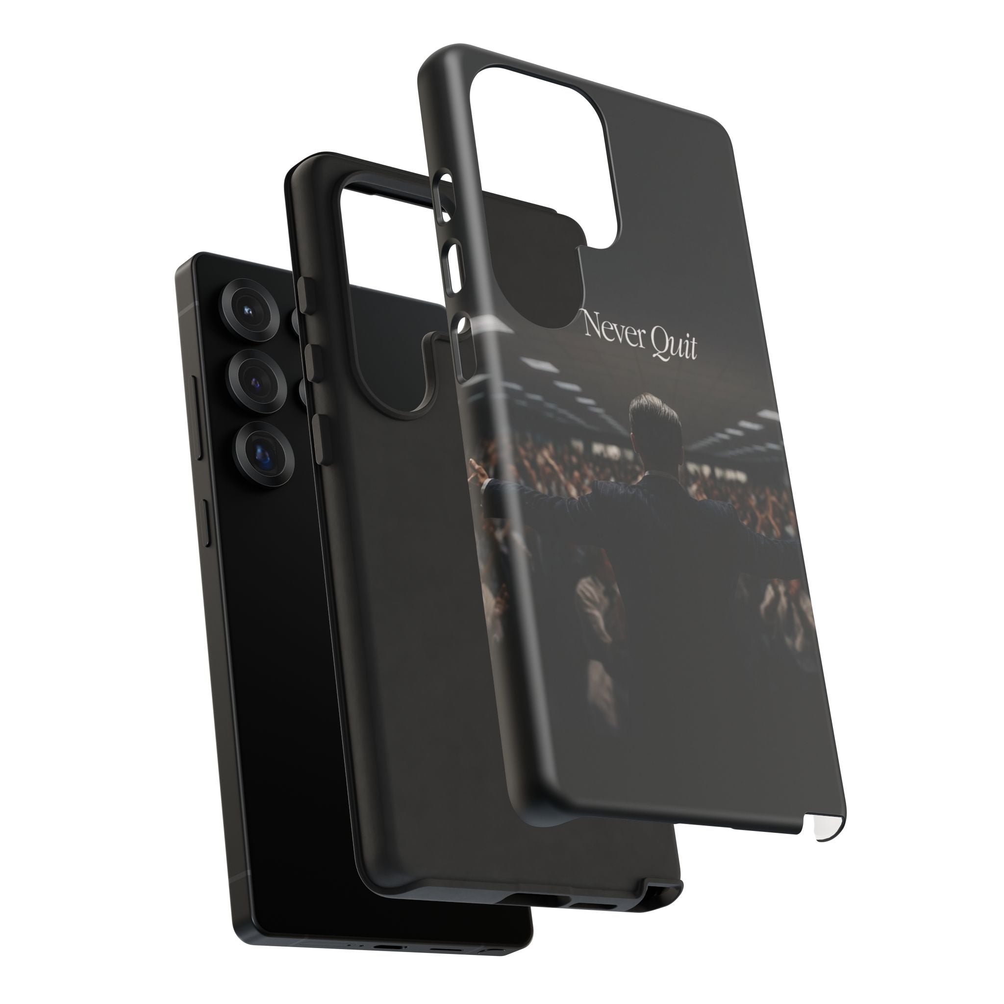 Never Quit Phone Case — Leader Crowd Dark Inspirational