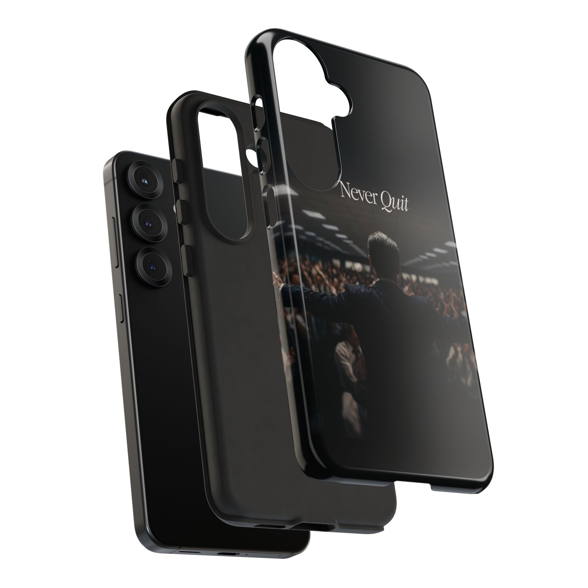 Never Quit Phone Case — Leader Crowd Dark Inspirational