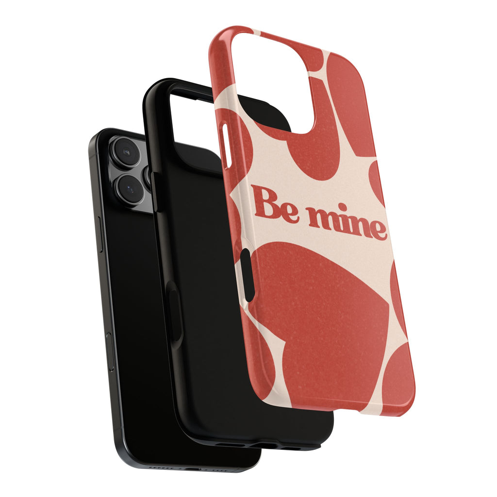 Be Mine Phone Case — Retro Hearts Terracotta Cream Romantic