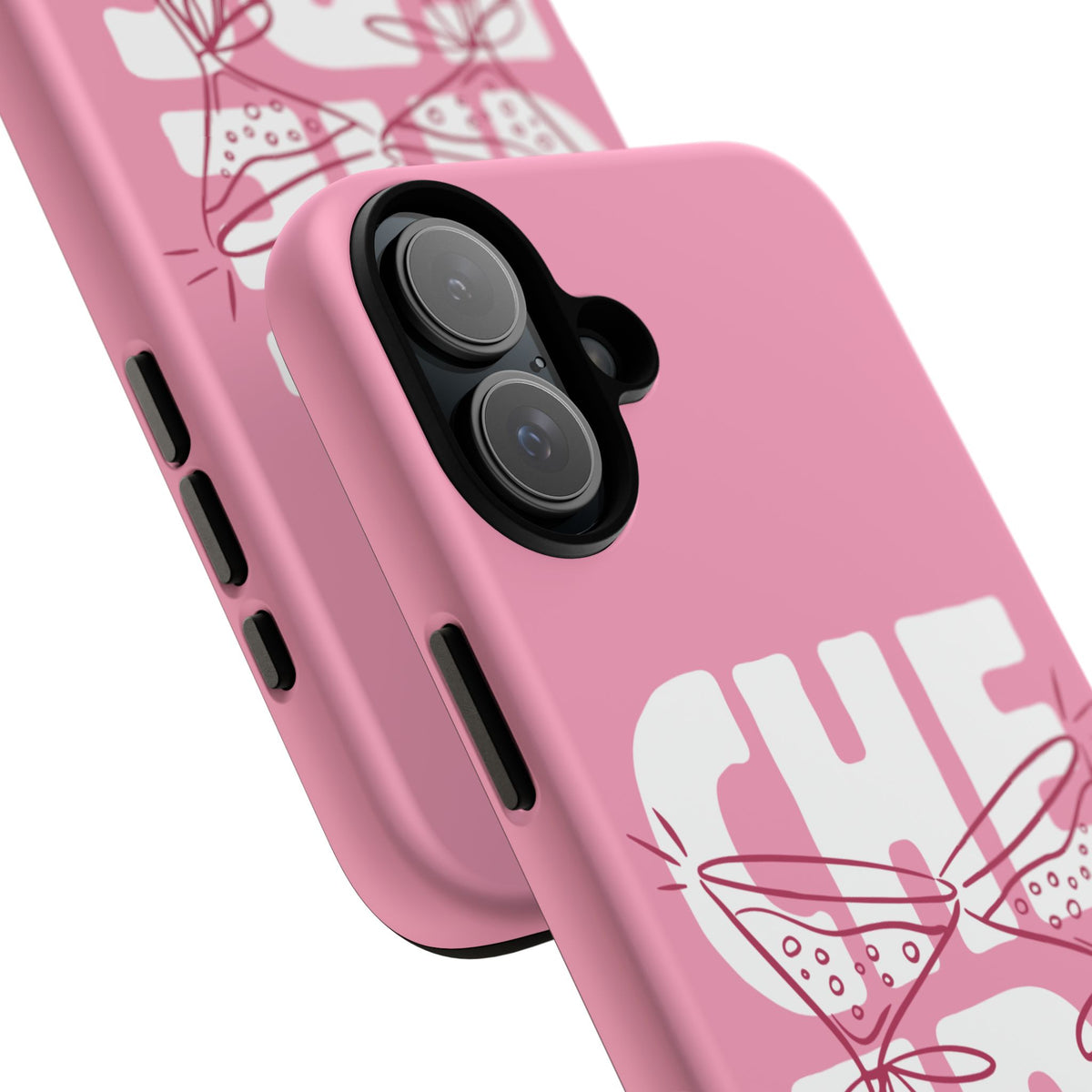 Cheers Phone Case — Pink Martini Glasses Bold Bubblegum