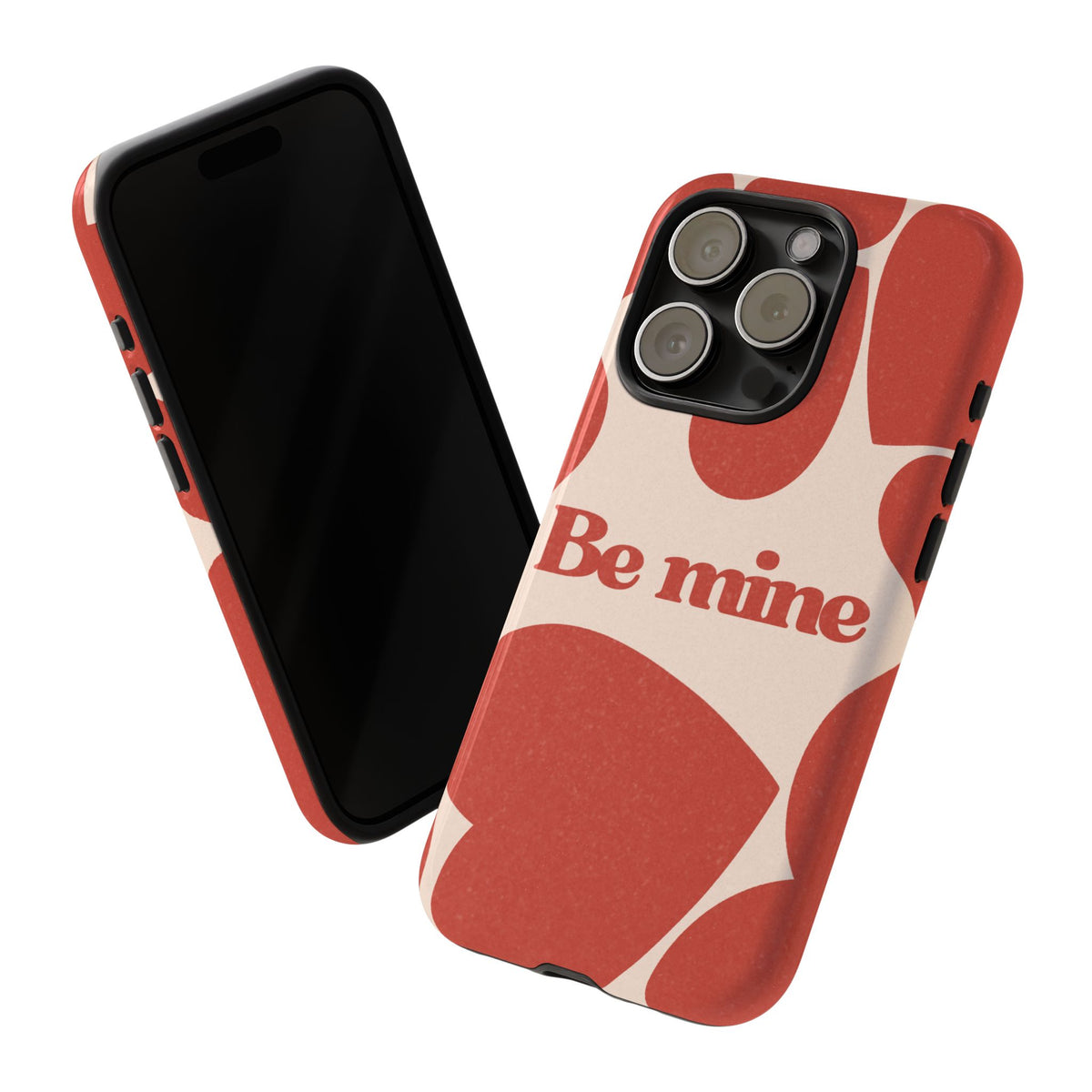 Be Mine Phone Case — Retro Hearts Terracotta Cream Romantic