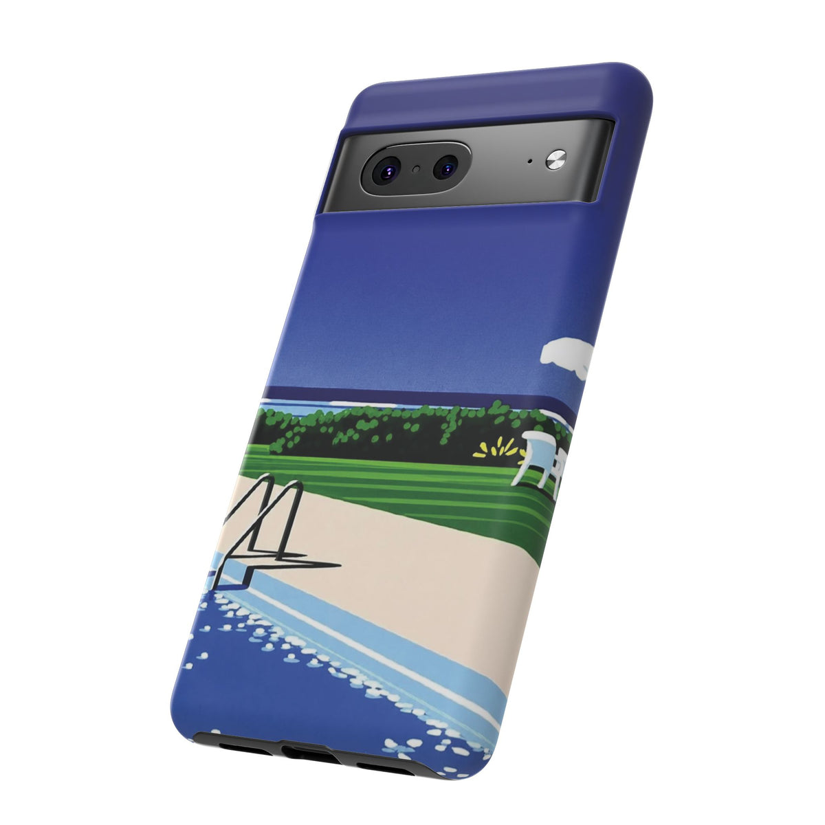 Poolside Phone Case — Bold Blue Summer Art Illustration