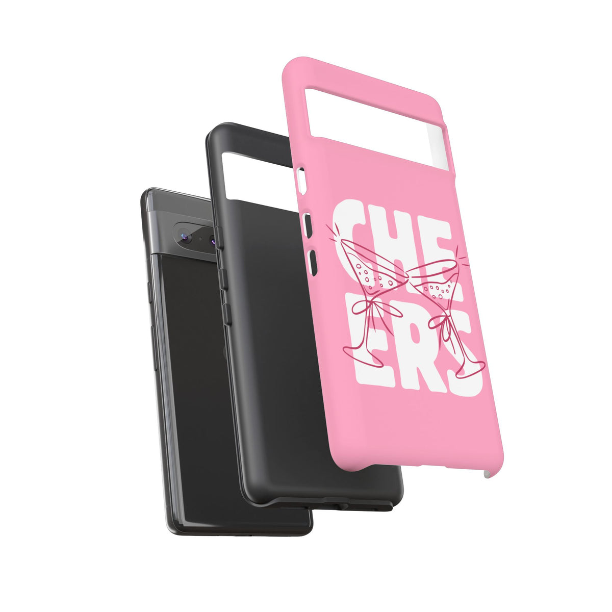 Cheers Phone Case — Pink Martini Glasses Bold Bubblegum