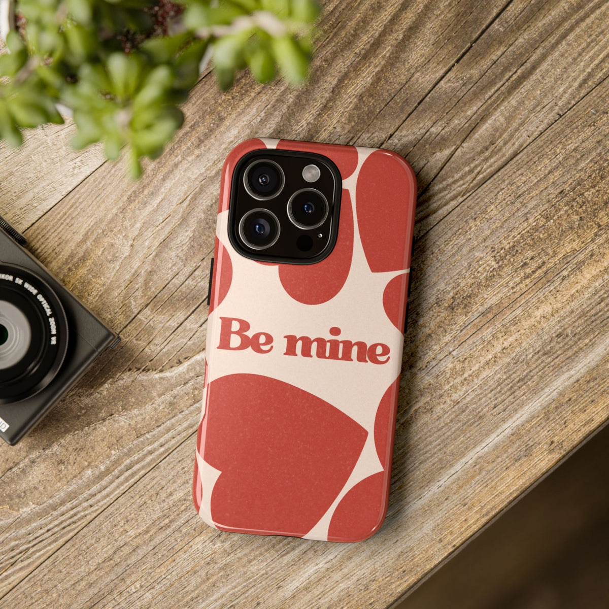 Be Mine Phone Case — Retro Hearts Terracotta Cream Romantic